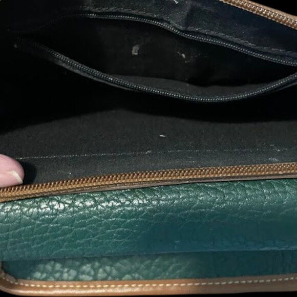 Vintage Esprit 1980's Crossbody Shoulder Bag Credit Card Flap Green and Brown - Picture 6 of 9